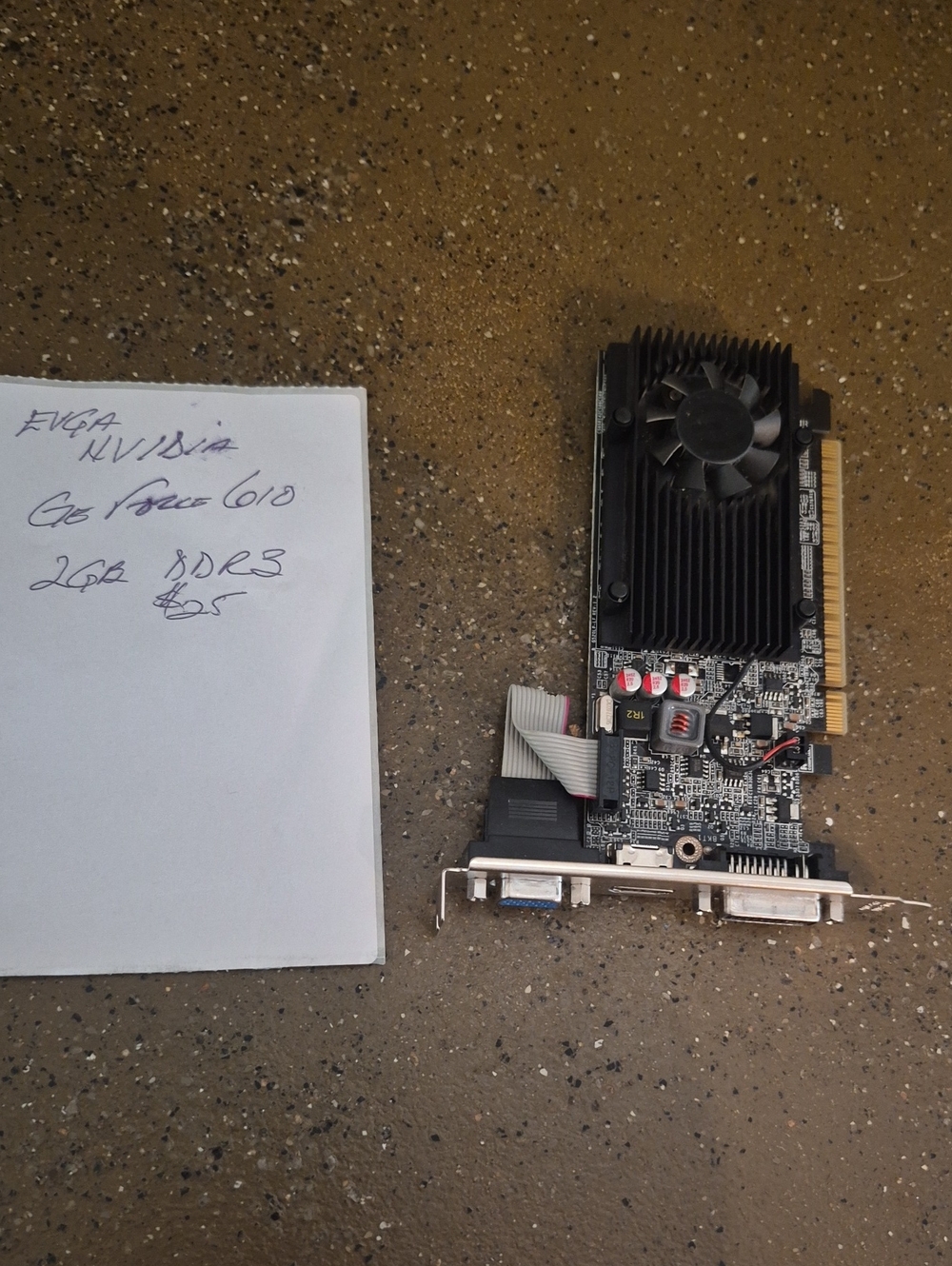 NVIDIA Black Single-Fan PCIe Graphics Card with DVI & VGA 2GB